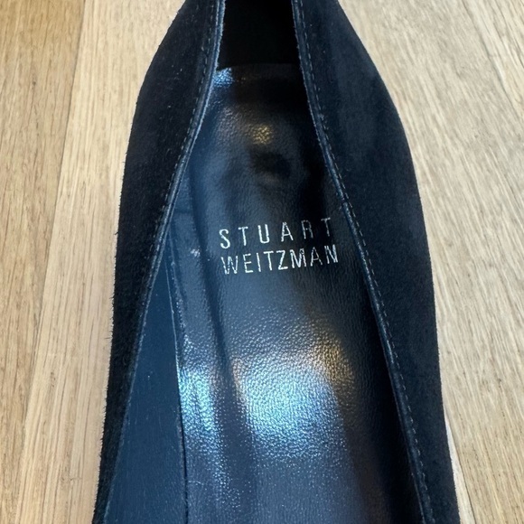 Stuart Weitzman Suede Pointed Toe Pumps Black Size 7.5 M 2 in Kitten Heel - Picture 9 of 16